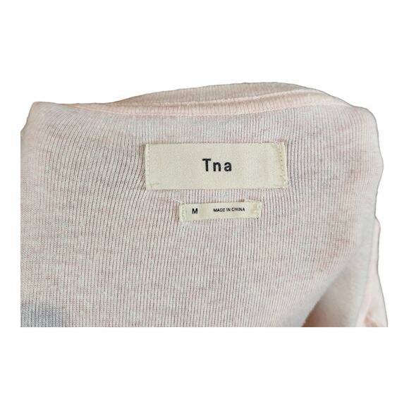 Tna Alpha Raglan Sleeve Oversized Scoop Neck T-shirt in Pink Casual Women's M - Picture 5 of 5